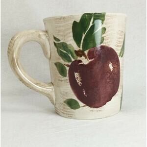 Linens N Things Sonoma Fruits & Leaves Mugs Set of 4 16oz Ceramic